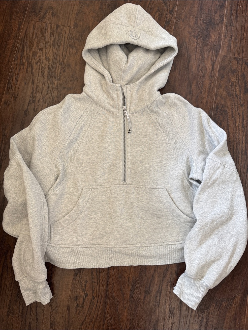 lululemon athletica Light Gray Half-Zip Hooded Sweatshirt
